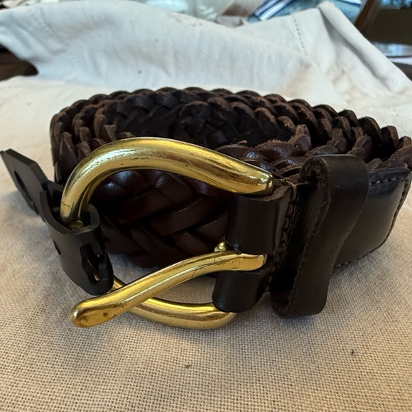 Coach Other - Coach Braided Brown Leather Belt with‎ Gold Buckle Unisex Size Small. NWOT